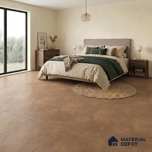 Cement Look Wall & Floor Matte Finish Brown Vitrified Tile | TL 06615 E 4 ft x 2 ft - 9 mm | Suitable For Living Room, Hall & Study