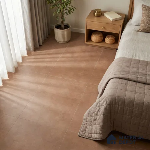 Cement Look Wall & Floor Matte Finish Brown Vitrified Tile | TL 06615 E 4 ft x 2 ft - 9 mm | Suitable For Living Room, Hall & Study