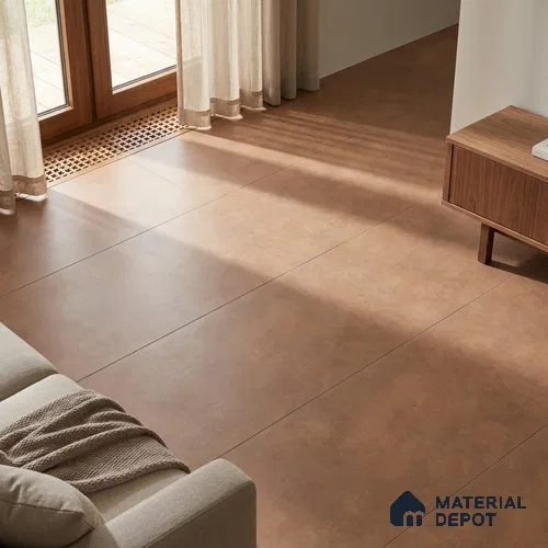 Cement Look Wall & Floor Matte Finish Brown Vitrified Tile | TL 06615 E 4 ft x 2 ft - 9 mm | Suitable For Living Room, Hall & Study