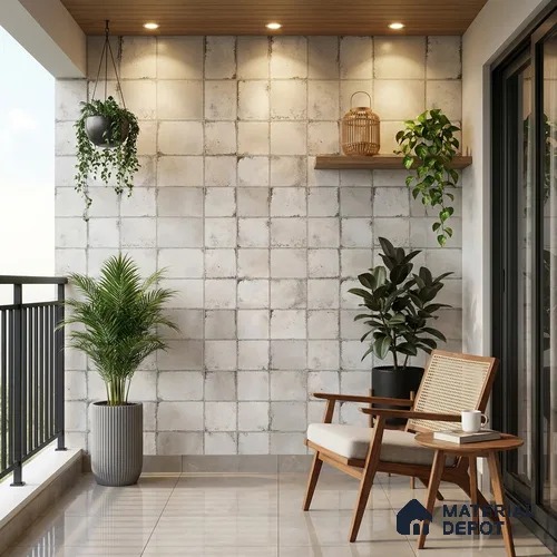 Patterned Wall Tile TL 06618 C 4 ft x 2 ft Grey Vitrified Matte Finish Tile - 9 mm | Ideal for Living Room,Bedroom,Bathroom,Kitchen