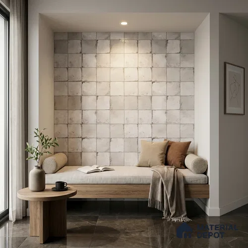 Patterned Wall Tile TL 06618 C 4 ft x 2 ft Grey Vitrified Matte Finish Tile - 9 mm | Ideal for Living Room,Bedroom,Bathroom,Kitchen