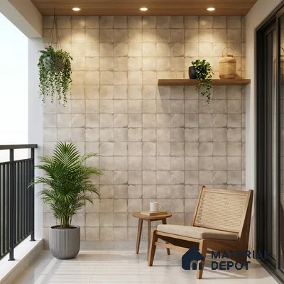Highlighter Wall Tile TL 06618 D Compass Sand | 4 ft x 2 ft Vitrified Matte Finish - 9 mm | Suitable For Bathroom, Accent/Feature Wall, Balcony