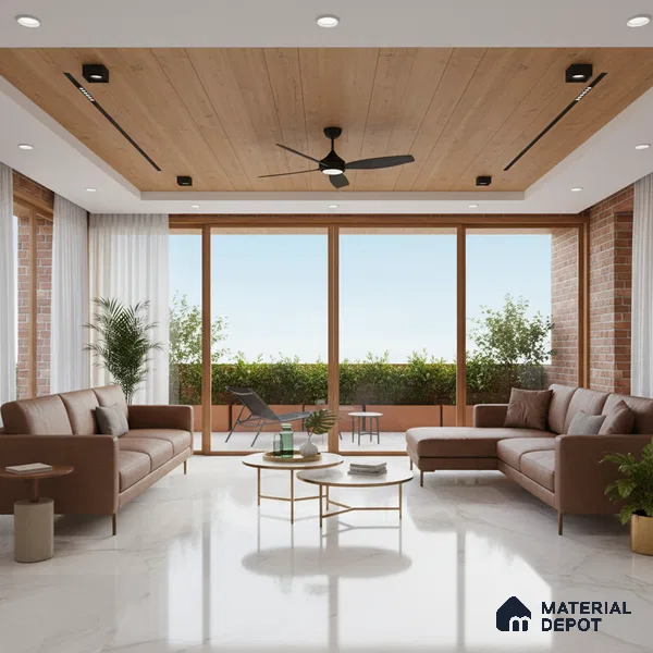 Endless Marble Floor & Wall Tile TL 06619 White Onyx 6 ft x 4 ft Glossy Finish Vitrified Large Format Tile - 9 mm | 3 Random Design | Suitable for Living Room, Bedroom, Bathroom | Adhesive and Spacers Must be Used During Installation (Sample)