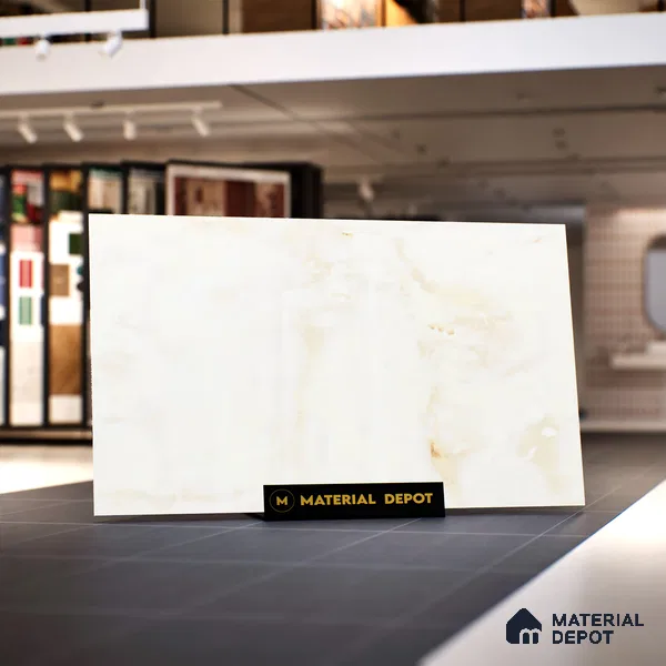 Endless Marble Floor & Wall Tile TL 06621 Light Onyx 6 ft x 4 ft Glossy Finish Vitrified Large Format Tile - 9 mm | 3 Random Design | Suitable for Living Room, Bedroom, Bathroom | Adhesive and Spacers Must be Used During Installation