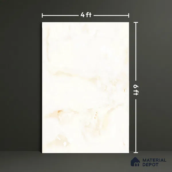 Endless Marble Floor & Wall Tile TL 06621 Light Onyx 6 ft x 4 ft Glossy Finish Vitrified Large Format Tile - 9 mm | 3 Random Design | Suitable for Living Room, Bedroom, Bathroom | Adhesive and Spacers Must be Used During Installation
