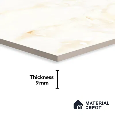 Endless Marble Floor & Wall Tile TL 06621 Light Onyx 6 ft x 4 ft Glossy Finish Vitrified Large Format Tile - 9 mm | 3 Random Design | Suitable for Living Room, Bedroom, Bathroom | Adhesive and Spacers Must be Used During Installation