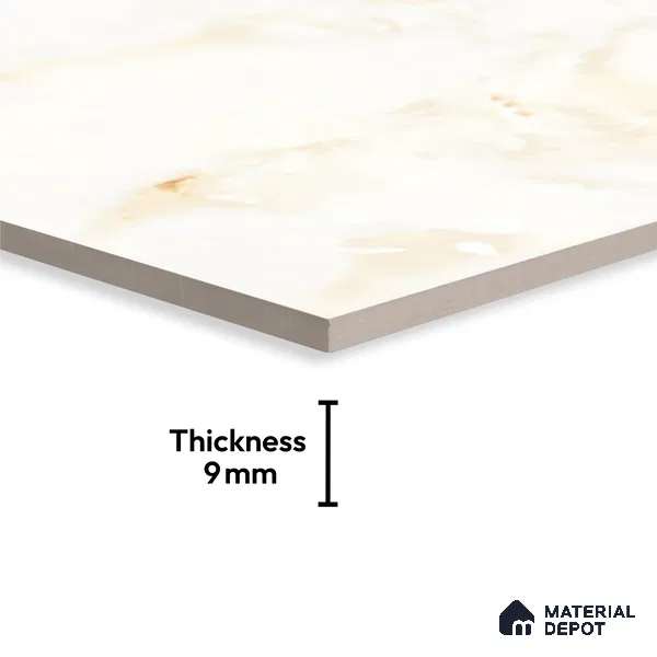 Endless Marble Floor & Wall Tile TL 06621 Light Onyx 6 ft x 4 ft Glossy Finish Vitrified Large Format Tile - 9 mm | 3 Random Design | Suitable for Living Room, Bedroom, Bathroom | Adhesive and Spacers Must be Used During Installation