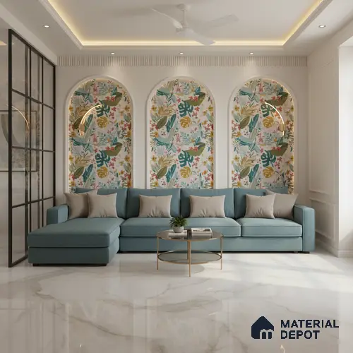 Endless Marble Floor & Wall Tile TL 06621 Light Onyx 6 ft x 4 ft Glossy Finish Vitrified Large Format Tile - 9 mm | 3 Random Design | Suitable for Living Room, Bedroom, Bathroom | Adhesive and Spacers Must be Used During Installation