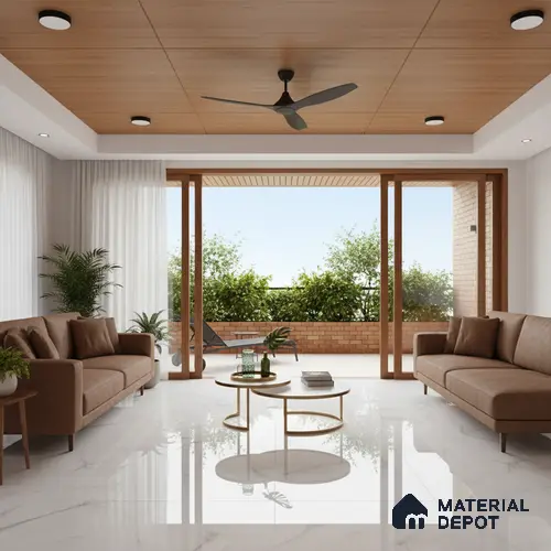 Marble Floor & Wall Large Format Tile TL 06622 Onyx Garnet 6 ft x 4 ft Glossy Finish Vitrified Tile - 9 mm | Suitable for Living Room, Bedroom & Bathroom | Adhesive and Spacers Must be Used During Installation