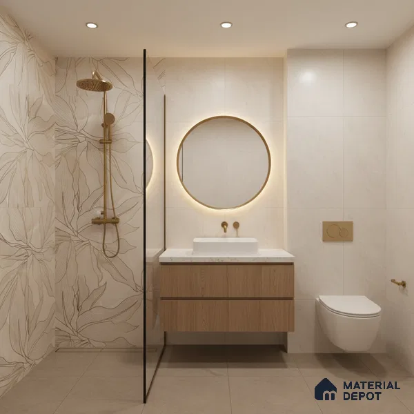 Floral Wall Tile TL 06637 B Rose Onyx Crema Decore 4 ft x 2 ft Matte Finish Vitrified Tile - 9 mm | 3 Random Face | Suitable for Living Room, Bedroom, Bathroom, Dining (Sample)