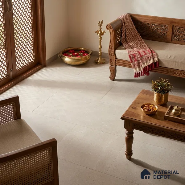 Stone Look Wall & Floor Tile TL 06642 C Fontana Sand Glit 4 ft x 2 ft Vitrified Matte Finish - 9 mm | (Random 5) | Suitable for Living Room, Bedroom, Bathroom, Kitchen, Office, Elevation & Dining