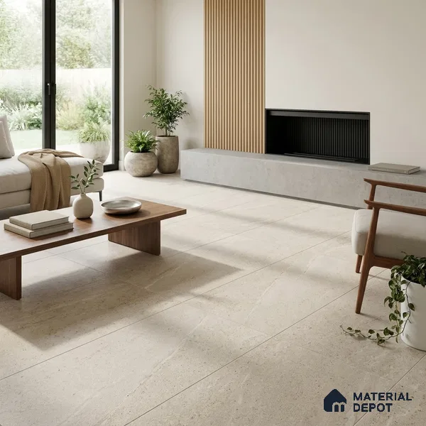 Stone Look Floor Tile TL 06647 B Briona White 4 ft x 2 ft Vitrified Matte Finish - 9 mm | (Random 4) | Suitable for Living Room, Bedroom, Bathroom, Kitchen, Office, Elevation & Dining