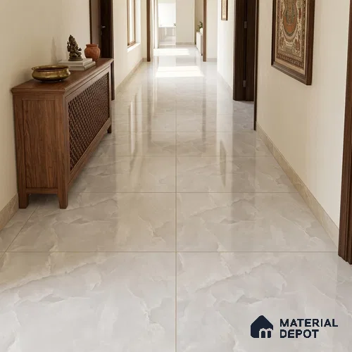 Marble Look Wall & Floor Tile TL 06653 Rose Onyx Bianco 6 ft x 4 ft Vitrified Glossy Finish - 9 mm | (Random 3) | Suitable for Living Room, Bedroom, Bathroom, Kitchen, Office, Elevation & Dining | Adhesive and Spacers Must be Used During Installation