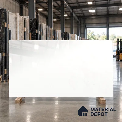 Marble Wall & Floor Tile TL 06654 White 6 ft x 4 ft Glossy Finish Vitrified Tile - 9 mm | 3 Random Designs | Suitable For Living Room, Bedroom, Bathroom | Adhesive and Spacers Must be Used During Installation