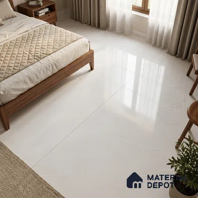 Marble Wall & Floor Tile TL 06654 White 6 ft x 4 ft Glossy Finish Vitrified Tile - 9 mm | 3 Random Designs | Suitable For Living Room, Bedroom, Bathroom | Adhesive and Spacers Must be Used During Installation