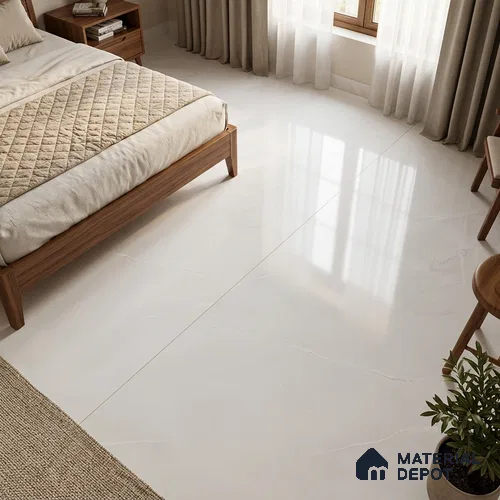 Marble Look Wall & Floor Tile TL 06654 Versatile Bianco 6 ft x 4 ft Vitrified Glossy Finish - 9 mm | (Random 3) | Suitable for Living Room, Bedroom, Bathroom, Kitchen, Office, Elevation & Dining | Adhesive and Spacers Must be Used During Installation