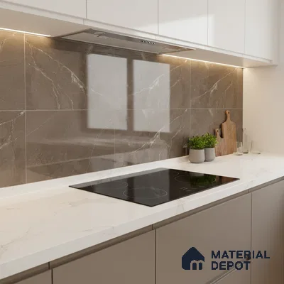 Marble Wall Tile TL 06655 B Etania Coffee 2 ft x 1 ft Ceramic Glossy Finish - 8 mm | Suitable for Living Room, Kitchen & Bathroom (Sample)
