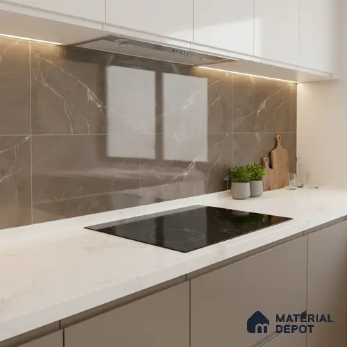 Marble Wall Tile TL 06655 B Etania Coffee 2 ft x 1 ft Ceramic Glossy Finish - 8 mm | Suitable for Living Room, Kitchen & Bathroom