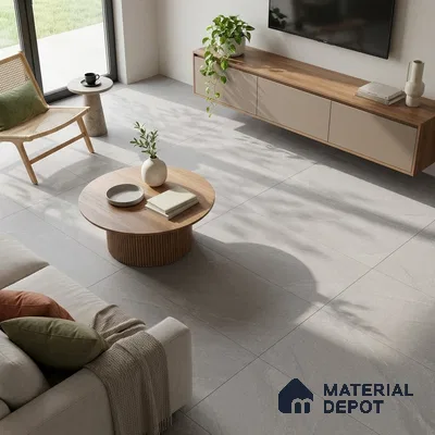 Stone Look Wall & Floor Tile TL 06656 C Artica Silver 4 ft x 2 ft Full Body Vitrified Matte Finish - 9 mm | 6 Random Design | Suitable For Living Room, Bedroom, Bathroom