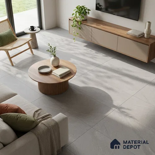 Stone Look Wall & Floor Tile TL 06656 C Artica Silver 4 ft x 2 ft Full Body Vitrified Matte Finish - 9 mm | 6 Random Design | Suitable For Living Room, Bedroom, Bathroom