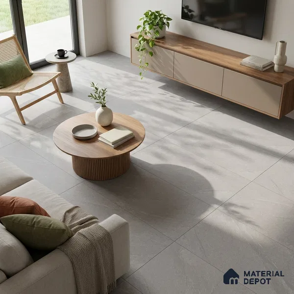 Stone Look Wall & Floor Tile TL 06656 C Artica Silver 4 ft x 2 ft Full Body Vitrified Matte Finish - 9 mm | 6 Random Design | Suitable For Living Room, Bedroom, Bathroom