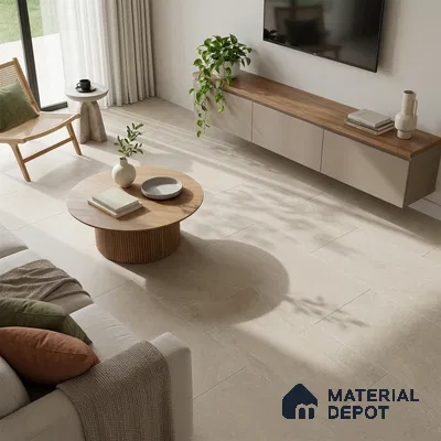 Stone Look Wall & Floor Tile TL 06656 Artica Ivory 4 ft x 2 ft Full Body Vitrified Matte Finish - 9 mm | 6 Random Design | Suitable For Living Room, Bedroom, Bathroom