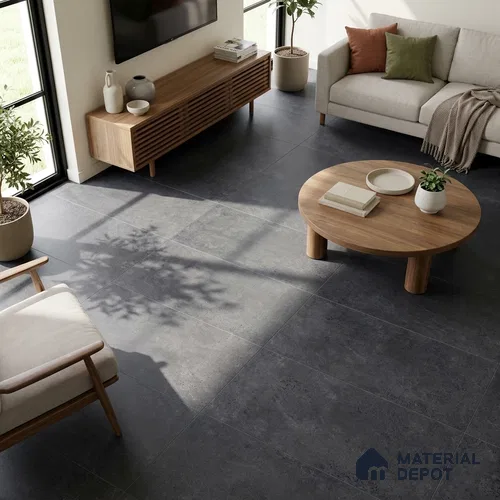 Stone Look Wall & Floor Tile TL 06657 D Riga Coal 4 ft x 2 ft Full Body Vitrified Matte Finish - 9 mm | 6 Random Design | Suitable For Living Room, Bedroom, Bathroom