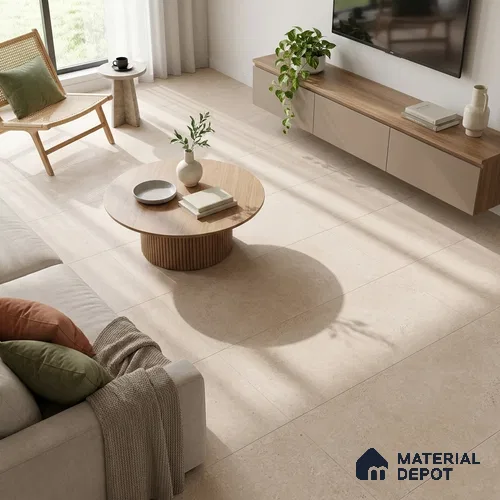 Stone Look Wall & Floor Tile TL 06657 Riga Cremato 4 ft x 2 ft Full Body Vitrified Matte Finish - 9 mm | 6 Random Design | Suitable For Living Room, Bedroom, Bathroom