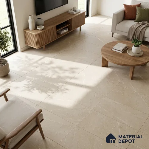 Stone Look Wall & Floor Tile TL 06658 B Polar Sand 4 ft x 2 ft Full Body Vitrified Matte Finish - 9 mm | 6 Random Design | Suitable For Living Room, Bedroom, Bathroom