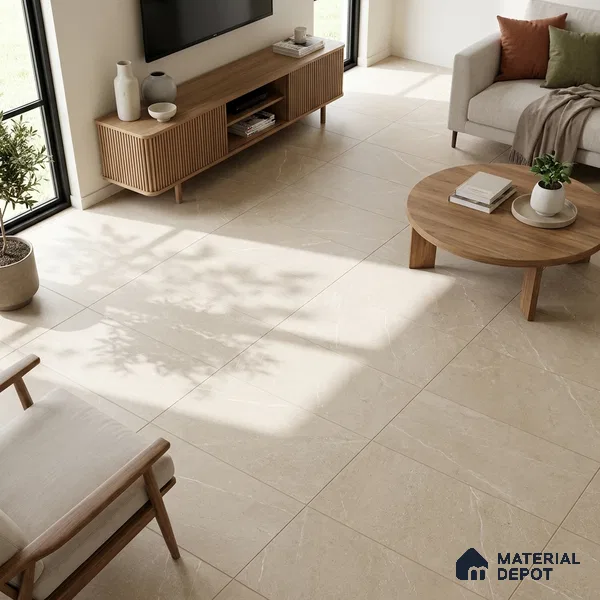Stone Look Wall & Floor Tile TL 06658 B Polar Sand 4 ft x 2 ft Full Body Vitrified Matte Finish - 9 mm | 6 Random Design | Suitable For Living Room, Bedroom, Bathroom