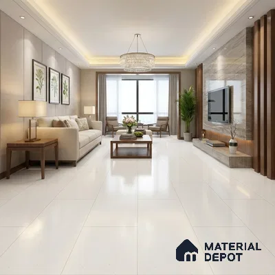 Terrazzo Wall & Floor Tile TL 06660 Stars Bianco Natural 4 ft x 2 ft Full Body Vitrified Matte Finish - 9 mm | Suitable For Living Room, Bedroom, Bathroom, Terrace, Office & Balcony