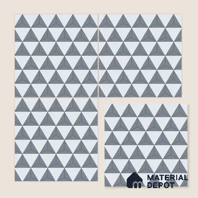 Moroccan Wall & Floor Tile TL 06666 Canaletto 1 ft x 1 ft Grey Ceramic Glue Matte Finish Tile - 9 mm | Suitable for Bathroom, Kitchen, Balcony | Please Expect a Slight Variation of Pattern