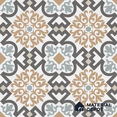 Moroccan Wall & Floor Tile TL 06677 Valentina 1 ft x 1 ft Multi Colour Ceramic Glue Matte Finish Tile - 9 mm | Suitable for Bathroom, Kitchen, Balcony | Please Expect a Slight Variation of Pattern