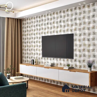 Brown Highlighter Wall Tile TL 06689 Gravier Verdant Elegance 2 ft x 4 ft Vitrified Carving Matte Finish - 9 mm | 4 Random Design | Suitable For Bathroom, Accent/Feature Wall, Dining Area
