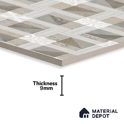 Brown Highlighter Wall Tile TL 06689 Gravier Verdant Elegance 2 ft x 4 ft Vitrified Carving Matte Finish - 9 mm | 4 Random Design | Suitable For Bathroom, Accent/Feature Wall, Dining Area