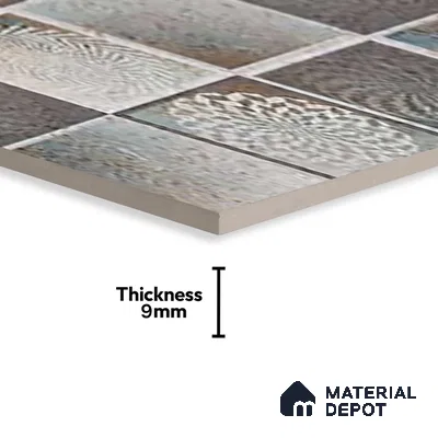 Grey Moroccan Wall Tile TL 06690 B Gravier Urban Mist Accent 2 ft x 4 ft Vitrified Carving Matte Finish - 9 mm | 4 Random Design | Suitable for Living Room, Bedroom, Bathroom