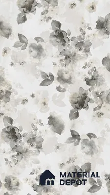 Grey Floral Wall Tile TL 06691 Gravier Sterling Charm 4 ft x 2 ft Vitrified Glossy Finish - 9 mm | Suitable for Bathroom, Accent/Feature Wall, Dining Area