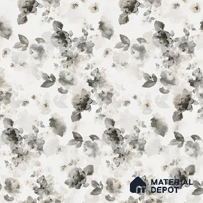 Grey Floral Wall Tile TL 06691 Gravier Sterling Charm 4 ft x 2 ft Vitrified Glossy Finish - 9 mm | Suitable for Bathroom, Accent/Feature Wall, Dining Area