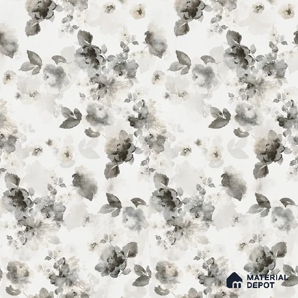 Grey Floral Wall Tile TL 06691 Gravier Sterling Charm 4 ft x 2 ft Vitrified Glossy Finish - 9 mm | Suitable for Bathroom, Accent/Feature Wall, Dining Area