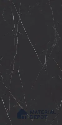 Marble Nero Marquina Wall & Floor Tile TL 06695 Charcoal Black 4 ft x 2 ft High Gloss Finish Vitrified Tile - 9 mm | 8 Random Designs | Suitable For Living Room, Bedroom, Dining