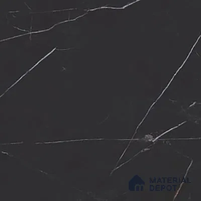 Marble Nero Marquina Wall & Floor Tile TL 06695 Charcoal Black 4 ft x 2 ft High Gloss Finish Vitrified Tile - 9 mm | 8 Random Designs | Suitable For Living Room, Bedroom, Dining