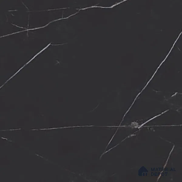 Marble Nero Marquina Wall & Floor Tile TL 06695 Charcoal Black 4 ft x 2 ft High Gloss Finish Vitrified Tile - 9 mm | 8 Random Designs | Suitable For Living Room, Bedroom, Dining