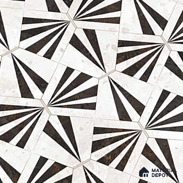 Grey Highlighter Wall Tile TL 06696 B Gravier Majestic Ivory Accent 2 ft x 4 ft Vitrified High Gloss Finish - 9 mm | Suitable For Bathroom, Accent/Feature Wall, Dining Area
