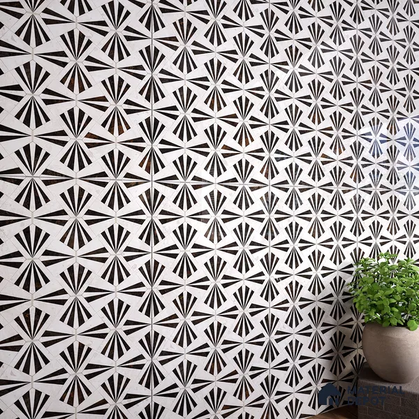 Grey Highlighter Wall Tile TL 06696 B Gravier Majestic Ivory Accent 2 ft x 4 ft Vitrified High Gloss Finish - 9 mm | Suitable For Bathroom, Accent/Feature Wall, Dining Area