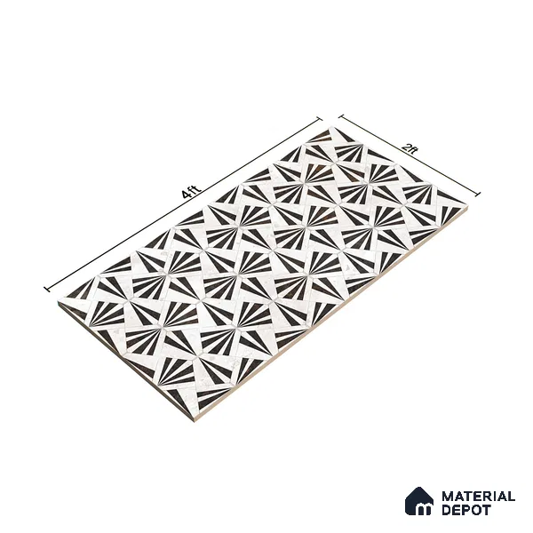 Grey Highlighter Wall Tile TL 06696 B Gravier Majestic Ivory Accent 2 ft x 4 ft Vitrified High Gloss Finish - 9 mm | Suitable For Bathroom, Accent/Feature Wall, Dining Area