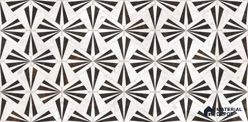 Grey Highlighter Wall Tile TL 06696 B Gravier Majestic Ivory Accent 2 ft x 4 ft Vitrified High Gloss Finish - 9 mm | Suitable For Bathroom, Accent/Feature Wall, Dining Area