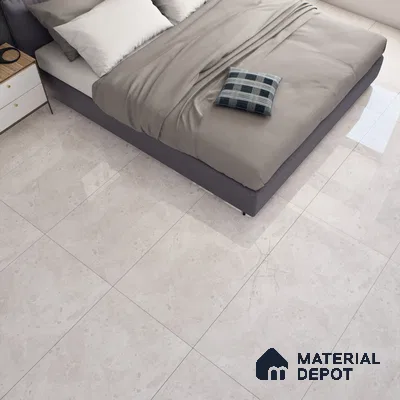 Marble Botticino Wall & Floor Tile TL 06696 Linen Beige 4 ft x 2 ft Glossy Finish Vitrified Tile - 9 mm | 5 Random Designs | Suitable For Living Room, Bedroom, Dining