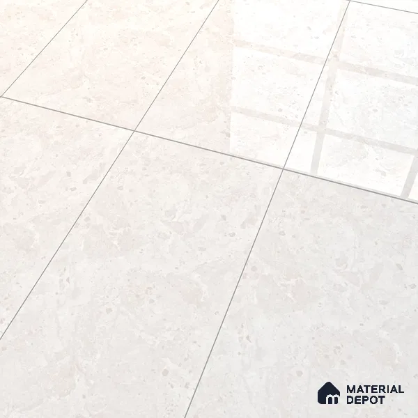 Marble Botticino Wall & Floor Tile TL 06696 Linen Beige 4 ft x 2 ft Glossy Finish Vitrified Tile - 9 mm | 5 Random Designs | Suitable For Living Room, Bedroom, Dining