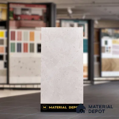 Marble Botticino Wall & Floor Tile TL 06696 Linen Beige 4 ft x 2 ft Glossy Finish Vitrified Tile - 9 mm | 5 Random Designs | Suitable For Living Room, Bedroom, Dining