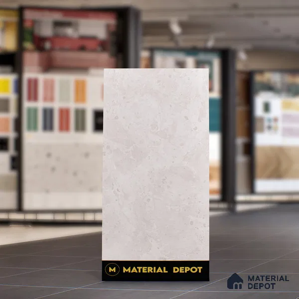 Marble Botticino Wall & Floor Tile TL 06696 Linen Beige 4 ft x 2 ft Glossy Finish Vitrified Tile - 9 mm | 5 Random Designs | Suitable For Living Room, Bedroom, Dining